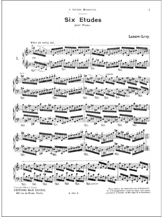 6 Etudes - Lazare-Lévy - Partition - Piano